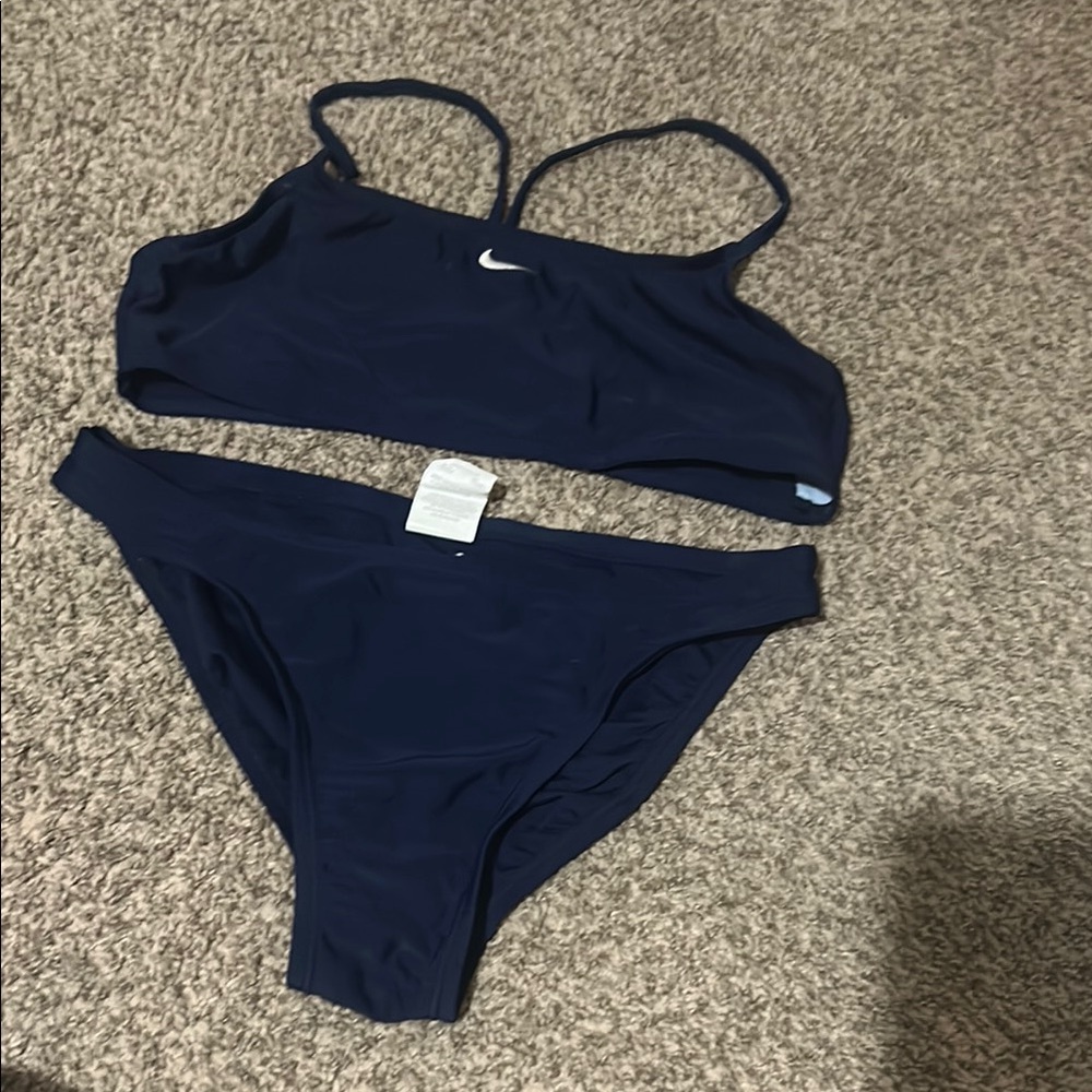 Nike Blue Athletic Bikini Swimwear
